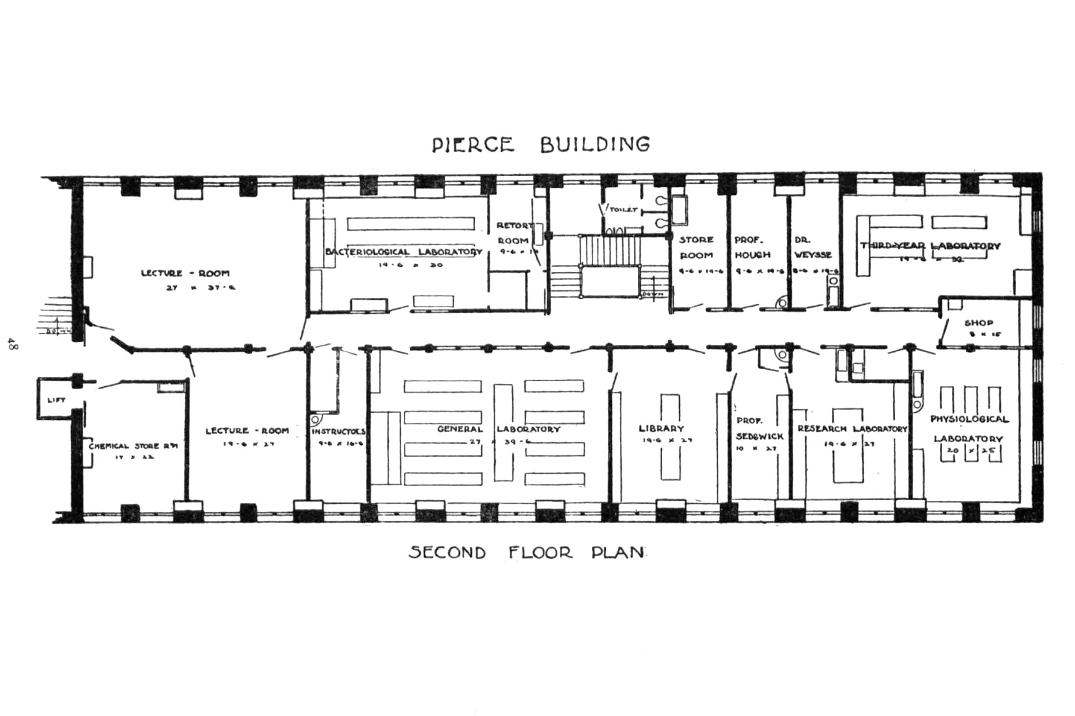 floorplan of the Pierce building