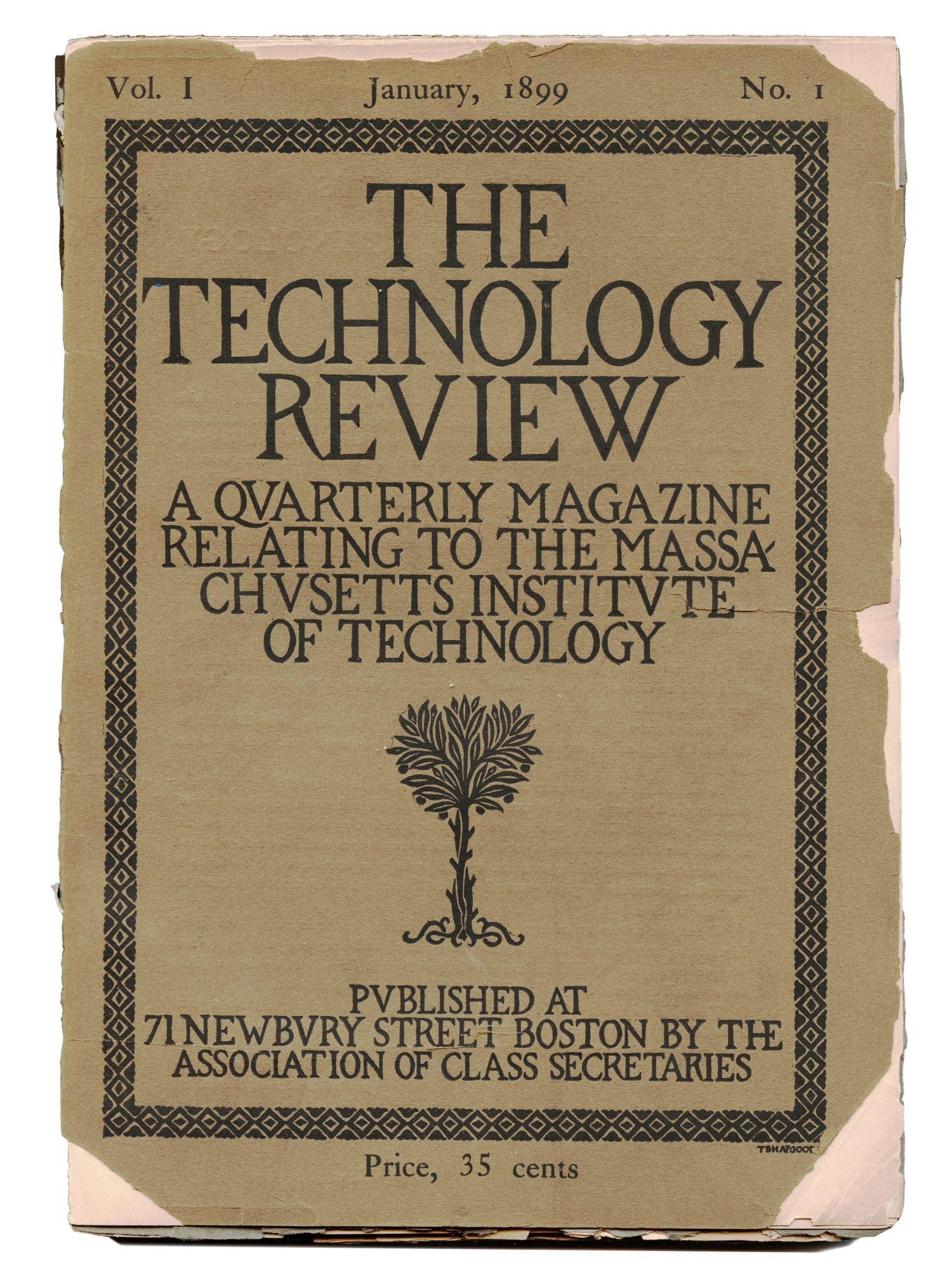 cover of the Vol 1, No. 1 January 1899 issue of The Technology Review
